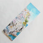 Italy Cinque Terre watercolor painting Yoga Mat Gallery Image 1