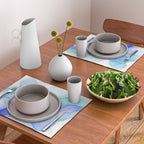 Blue Floral Abstract Ink Placemat Gallery Image 2