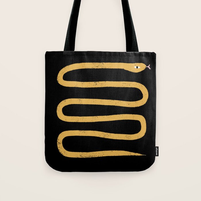 Minimal Snake Black and Gold Tote Bag Gallery Image 1