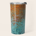 Vintage Copper and Teal Rust Travel Mug Gallery Image 2