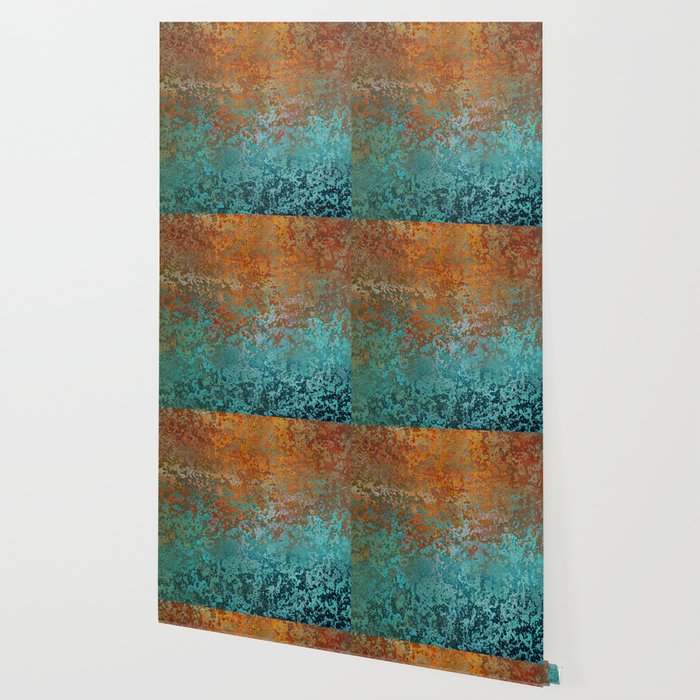 Vintage Copper and Teal Rust Wallpaper Gallery Image 2