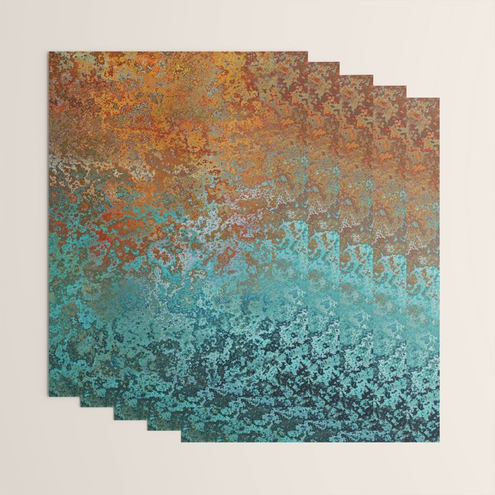 Vintage Copper and Teal Rust Wrapping Paper Gallery Image 3