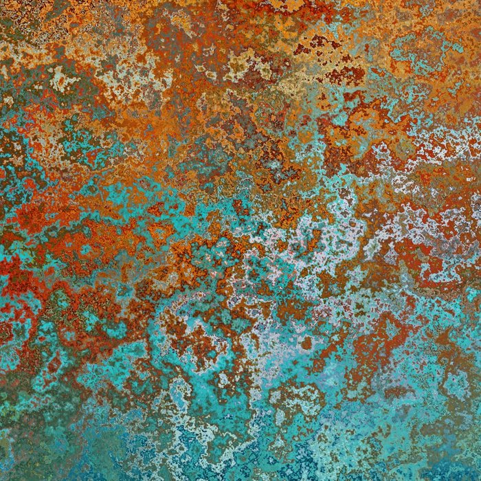 Vintage Copper and Teal Rust Coffee Mug Gallery Image 2