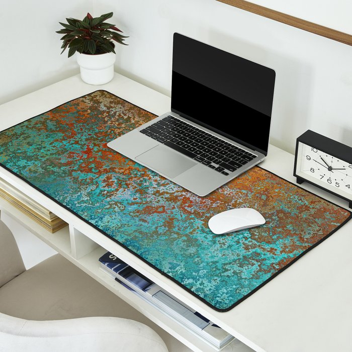 Vintage Copper and Teal Rust Desk Mat Gallery Image 2