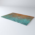 Vintage Copper and Teal Rust Rug Gallery Image 3