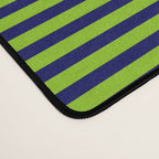 Lime Green and Navy Blue Ultra Fine Stripes Desk Mat Gallery Image 4