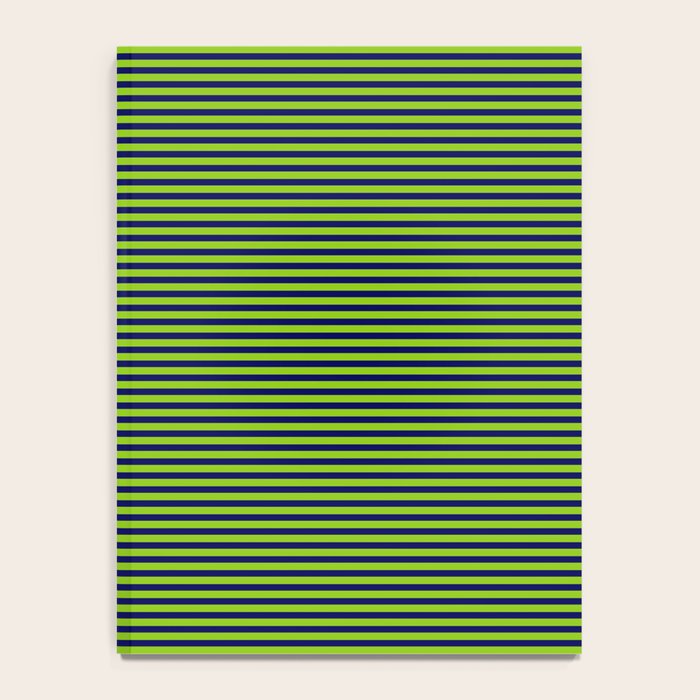 Lime Green and Navy Blue Ultra Fine Stripes Notebook Gallery Image 4