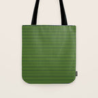 Lime Green and Navy Blue Ultra Fine Stripes Tote Bag Gallery Image 1