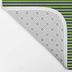 Lime Green and Navy Blue Ultra Fine Stripes Bath Mat Gallery Image 2