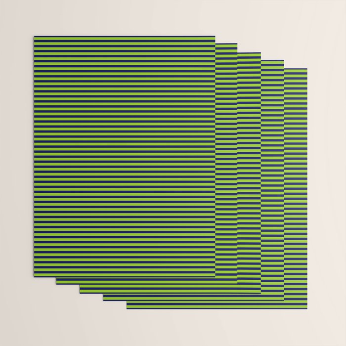 Lime Green and Navy Blue Ultra Fine Stripes Wrapping Paper Gallery Image 3