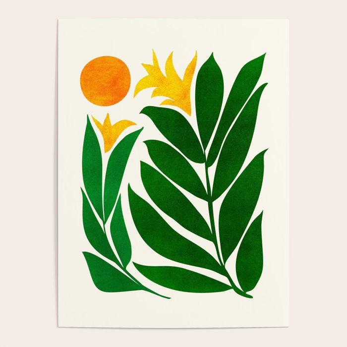 Mid Century Emerald Garden Botanical Poster Gallery Image 4