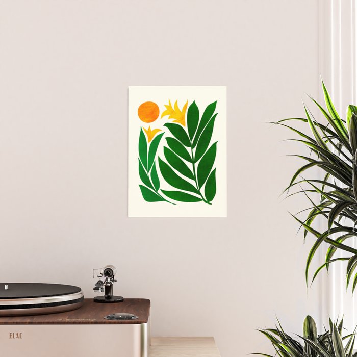 Mid Century Emerald Garden Botanical Poster Gallery Image 2