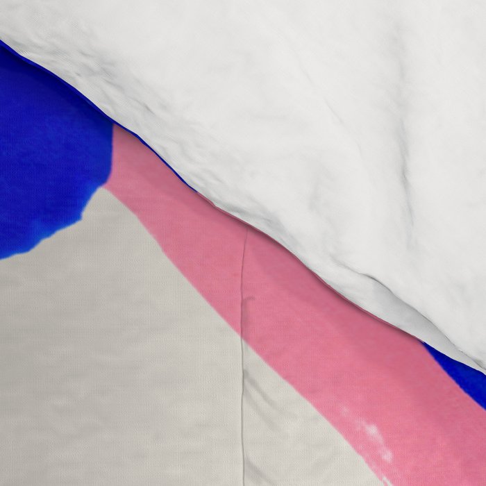 Abstract Painting Mid Century Modern Abstract Funky Sound Waves Pink Blue Shapes Comforter Gallery Image 4