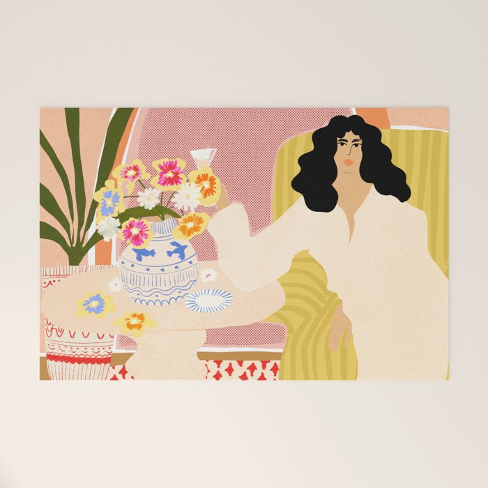 Vase of Flowers Welcome Mat Gallery Image 1