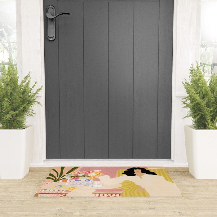 Vase of Flowers Welcome Mat Gallery Image 3