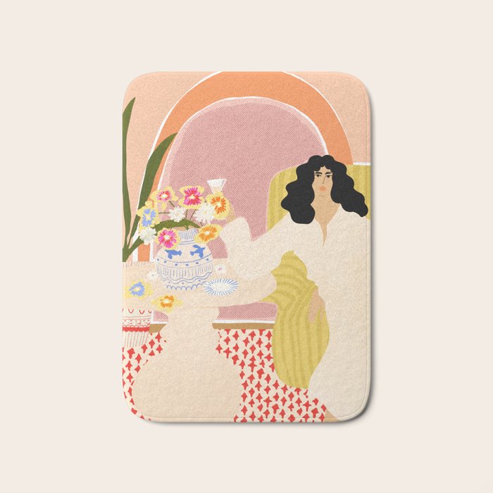 Vase of Flowers Bath Mat Gallery Image 1
