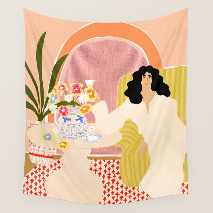 Vase of Flowers Wall Tapestry Gallery Image 4