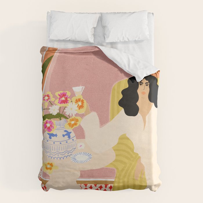 Vase of Flowers Duvet Cover Gallery Image 1