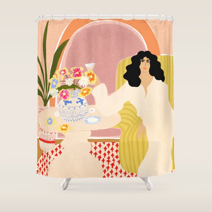 Vase of Flowers Shower Curtain Gallery Image 1