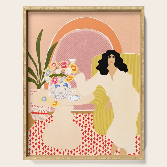 Vase of Flowers Serving Tray Gallery Image 1