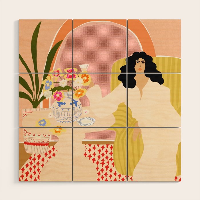 Vase of Flowers Wood Wall Art Gallery Image 1