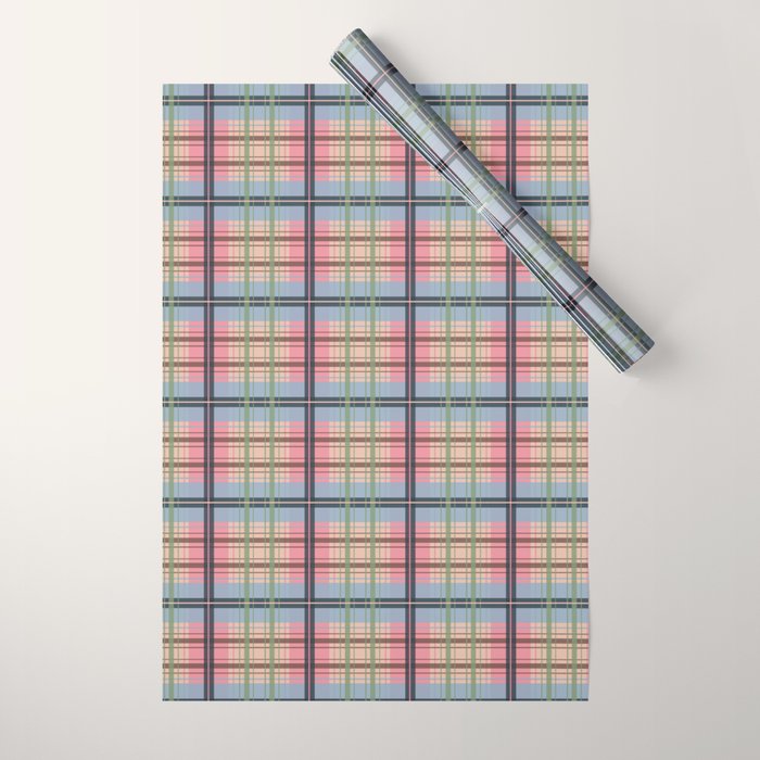 Pastel Tartan Delight Wrapping Paper Gallery Image 1