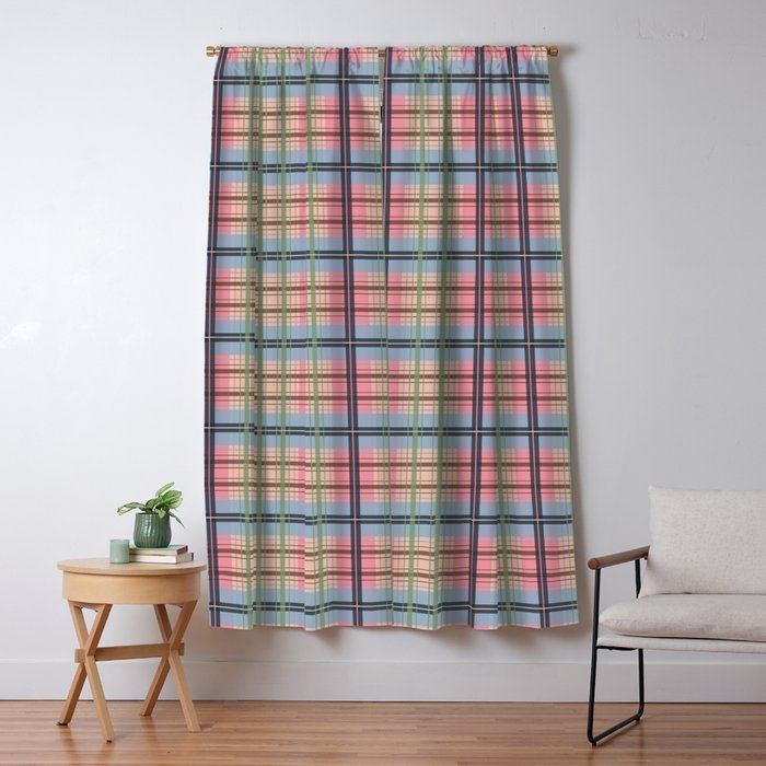 Pastel Tartan Delight Window Curtain Gallery Image 1