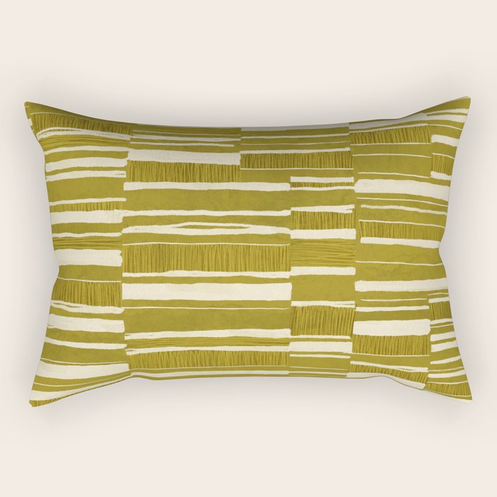 Scratchy Blocks - Yellow Chartreuse Rectangular Pillow Gallery Image 2