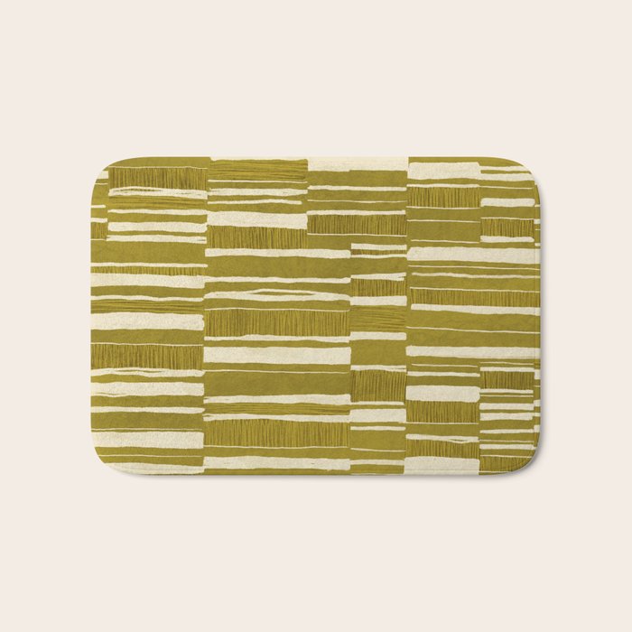 Scratchy Blocks - Yellow Chartreuse Bath Mat Gallery Image 1