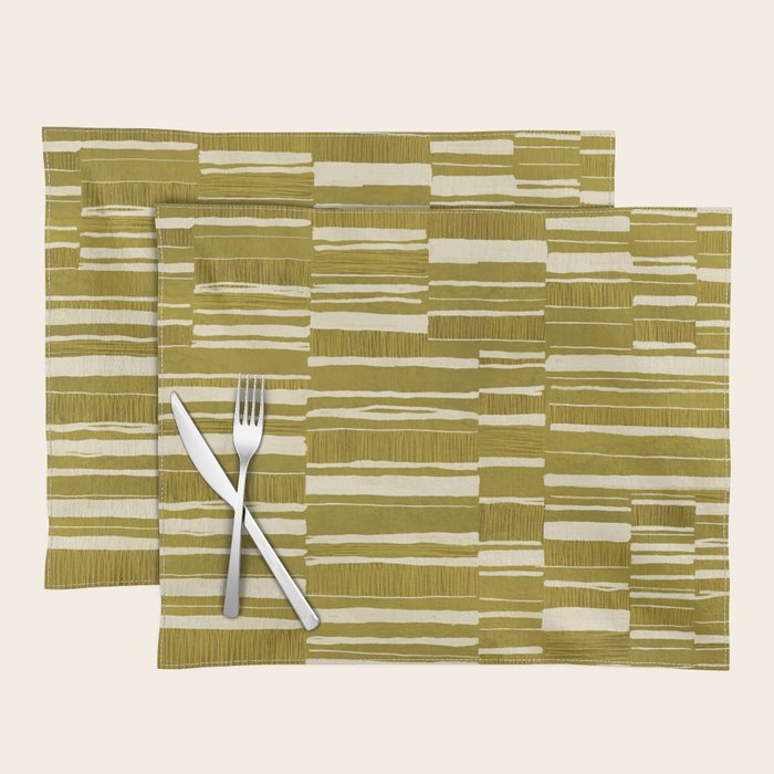 Scratchy Blocks - Yellow Chartreuse Placemat Gallery Image 1