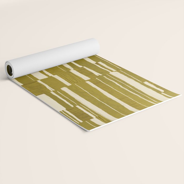 Scratchy Blocks - Yellow Chartreuse Yoga Mat Gallery Image 2