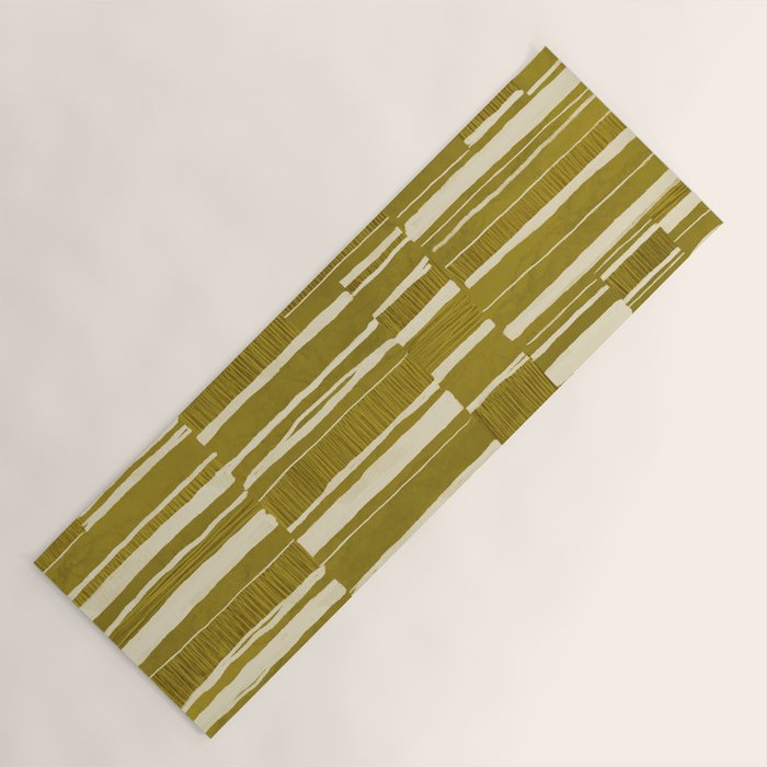 Scratchy Blocks - Yellow Chartreuse Yoga Mat Gallery Image 1