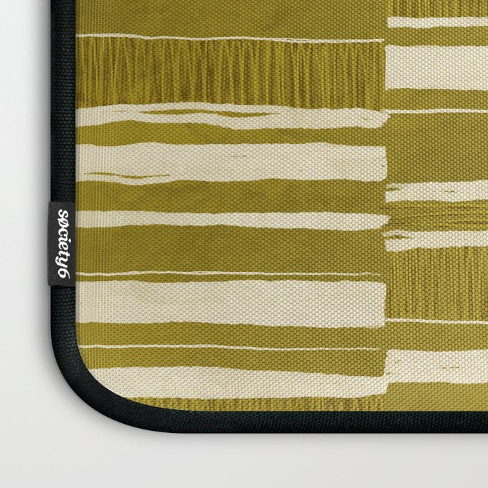 Scratchy Blocks - Yellow Chartreuse Laptop Sleeve Gallery Image 3