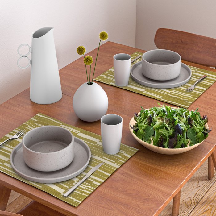 Scratchy Blocks - Yellow Chartreuse Placemat Gallery Image 2
