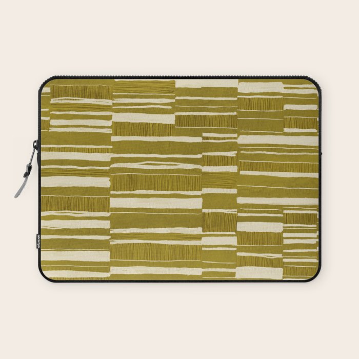 Scratchy Blocks - Yellow Chartreuse Laptop Sleeve Gallery Image 1