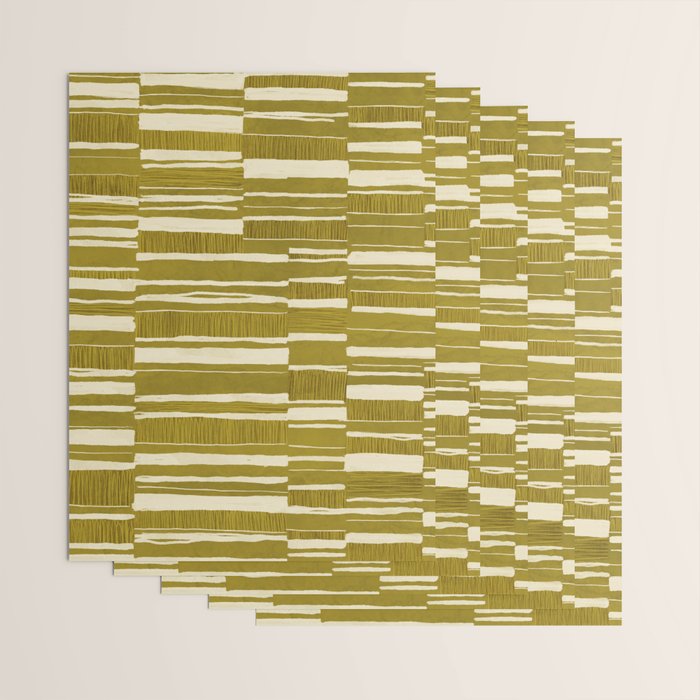 Scratchy Blocks - Yellow Chartreuse Wrapping Paper Gallery Image 3