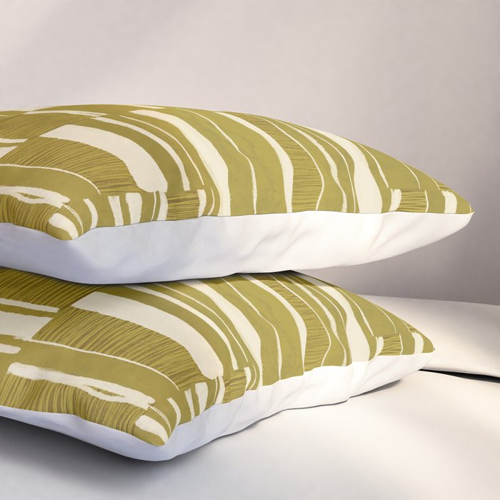 Scratchy Blocks - Yellow Chartreuse Pillow Sham Gallery Image 3