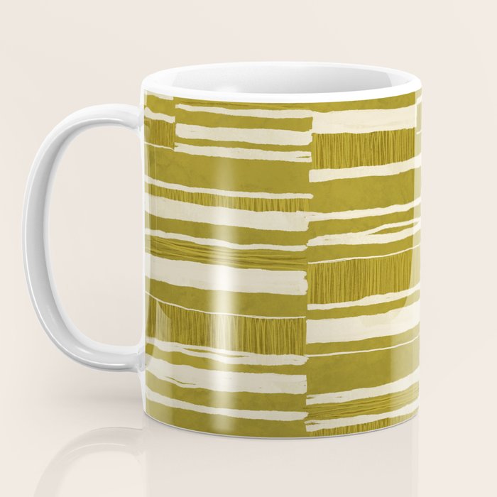 Scratchy Blocks - Yellow Chartreuse Coffee Mug Gallery Image 3
