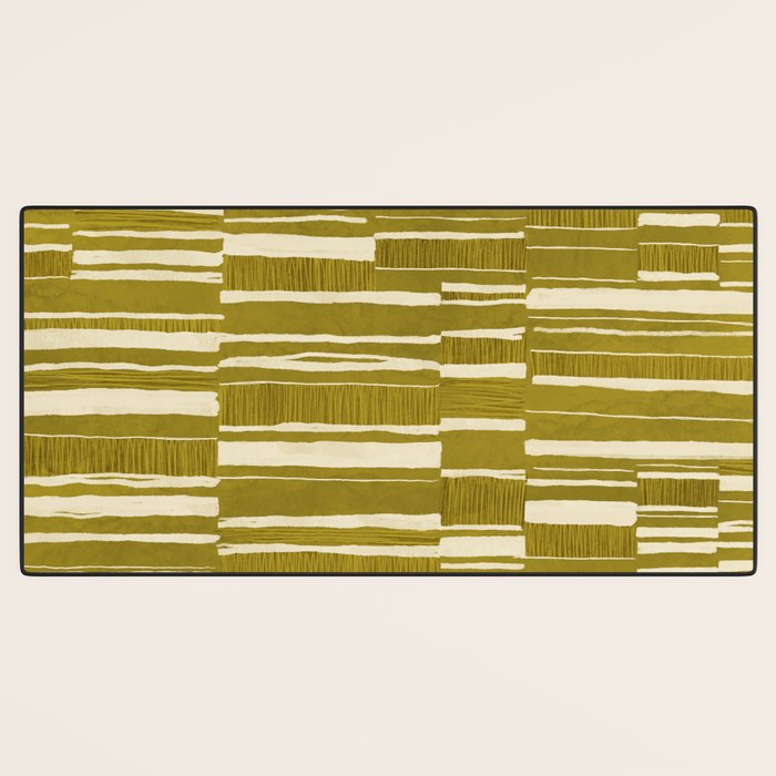 Scratchy Blocks - Yellow Chartreuse Desk Mat Gallery Image 3