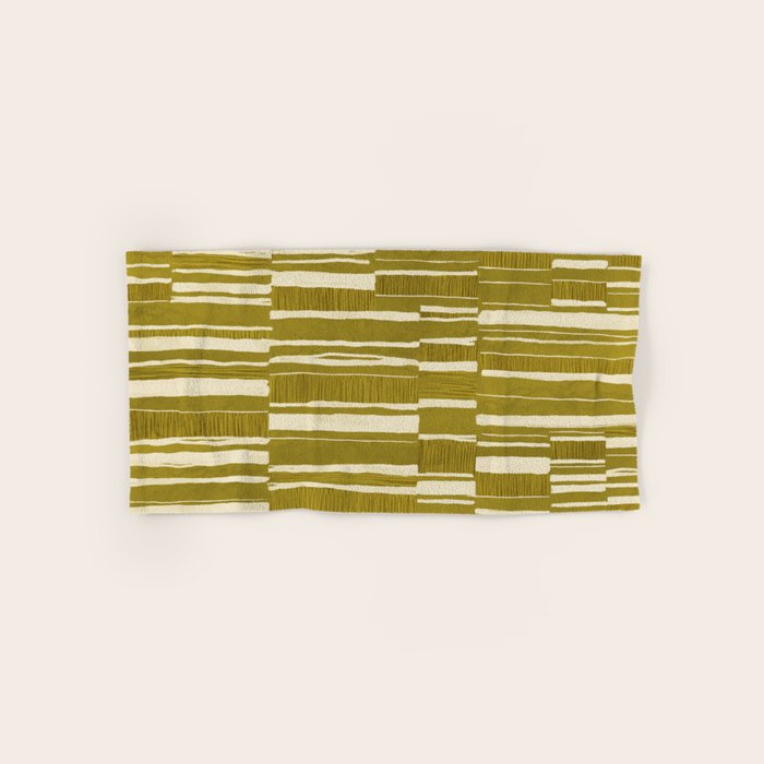 Scratchy Blocks - Yellow Chartreuse Bath Towel Gallery Image 1