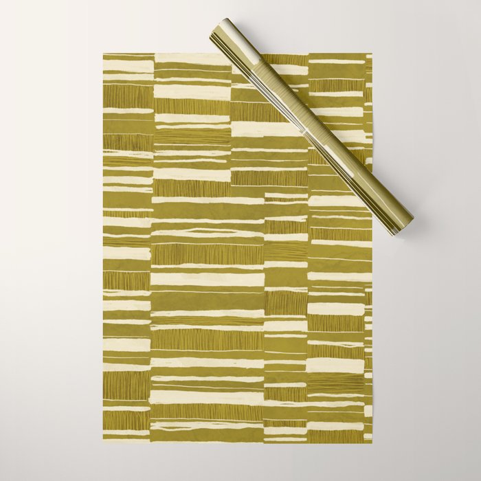 Scratchy Blocks - Yellow Chartreuse Wrapping Paper Gallery Image 1