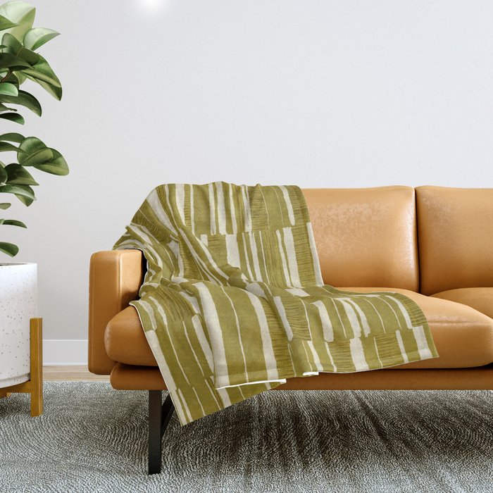 Scratchy Blocks - Yellow Chartreuse Throw Blanket Gallery Image 1