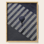 Walking in the rain | rainy |  crosswalks | alone | umbrella | grey Serving Tray Gallery Image 1