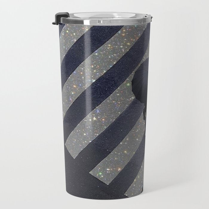 Walking in the rain | rainy |  crosswalks | alone | umbrella | grey Travel Mug Gallery Image 3