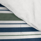 Navy Blue And Sage Green Horizontal Stripes Comforter Gallery Image 4