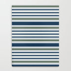 Navy Blue And Sage Green Horizontal Stripes Notebook Gallery Image 4