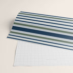 Navy Blue And Sage Green Horizontal Stripes Wrapping Paper Gallery Image 2
