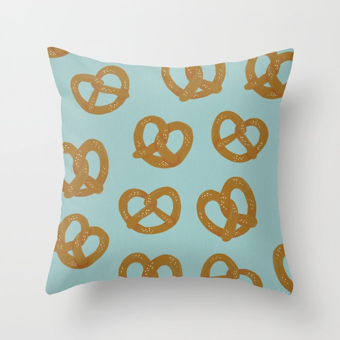 Pretzel Pattern - Mint Throw Pillow Gallery Image 6