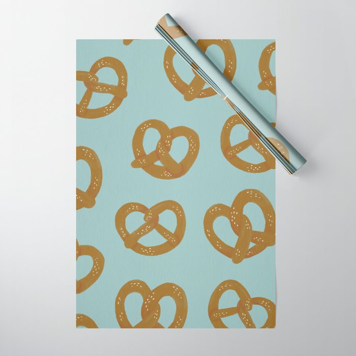Pretzel Pattern - Mint Wrapping Paper Gallery Image 1