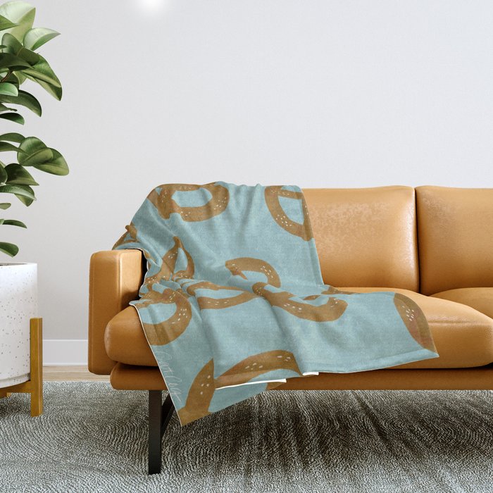 Pretzel Pattern - Mint Throw Blanket Gallery Image 1